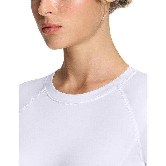 Women's Thermal Long Sleeve Compression Shirt - Crew Neck, Fleece Lined, Large - Picture 6 of 9